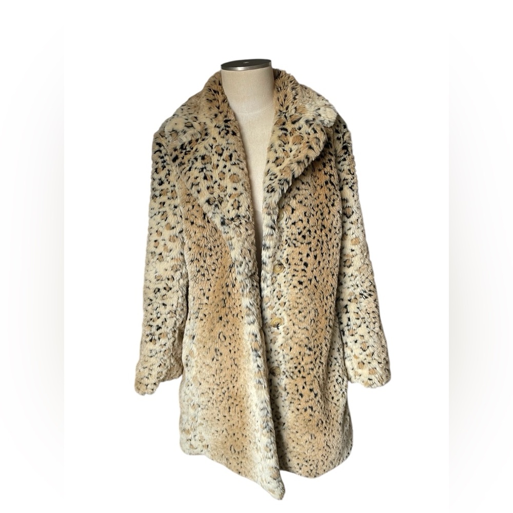 Y2K Leopard Print Faux Fur Coat
